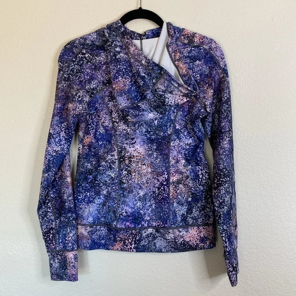 Ivivva Perfect Your Practice girls zip up hooded jacket Sz 14 purple pink